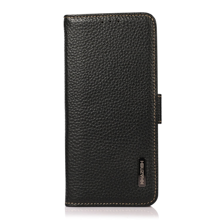 For Google Pixel 8 Pro KHAZNEH Side-Magnetic Litchi Genuine Leather RFID Phone Case(Black) - Google Cases by PMC TechLife | Online Shopping South Africa | PMC TechLife | Buy Now Pay Later Mobicred