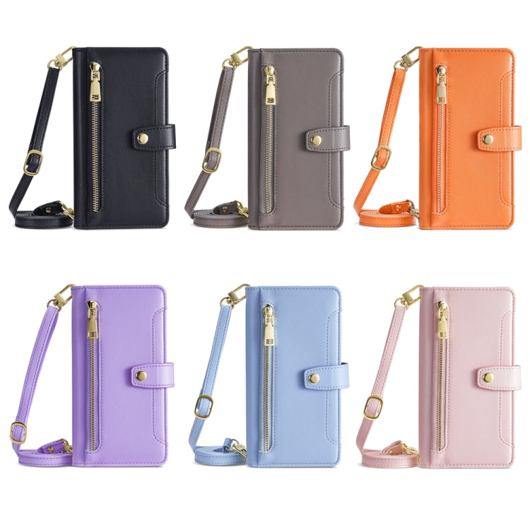 For Infinix Smart 7 Sheep Texture Cross-body Zipper Wallet Leather Phone Case(Grey) - Infinix Cases by PMC TechLife | Online Shopping South Africa | PMC TechLife | Buy Now Pay Later Mobicred
