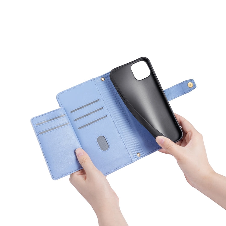 For Tecno Camon 19 / 19 Pro Sheep Texture Cross-body Zipper Wallet Leather Phone Case(Blue) - Tecno Cases by PMC TechLife | Online Shopping South Africa | PMC TechLife | Buy Now Pay Later Mobicred
