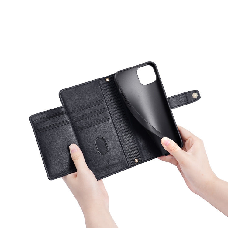 For Nokia G22 Sheep Texture Cross-body Zipper Wallet Leather Phone Case(Black) - Nokia Cases by PMC TechLife | Online Shopping South Africa | PMC TechLife | Buy Now Pay Later Mobicred