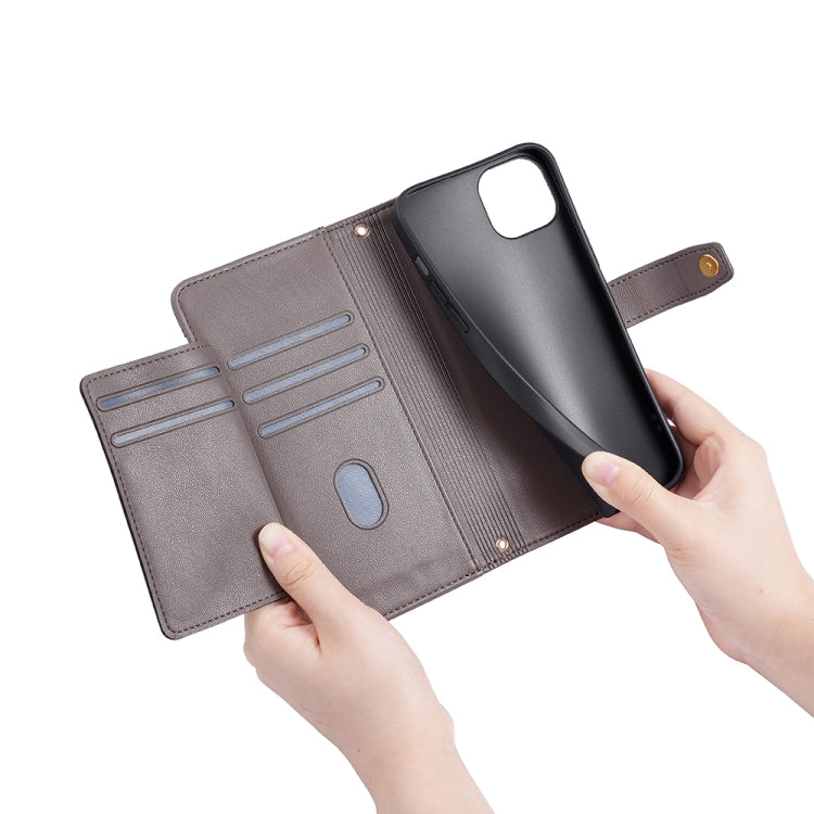 For Honor Magic5 Sheep Texture Cross-body Zipper Wallet Leather Phone Case(Grey) - Honor Cases by PMC TechLife | Online Shopping South Africa | PMC TechLife | Buy Now Pay Later Mobicred