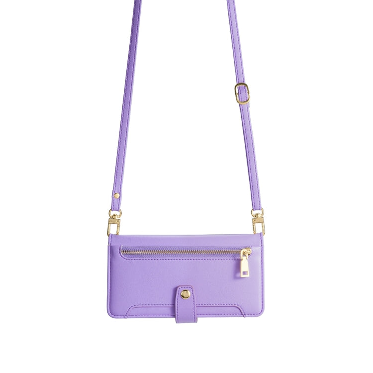 For Honor Magic5 Sheep Texture Cross-body Zipper Wallet Leather Phone Case(Purple) - Honor Cases by PMC TechLife | Online Shopping South Africa | PMC TechLife | Buy Now Pay Later Mobicred