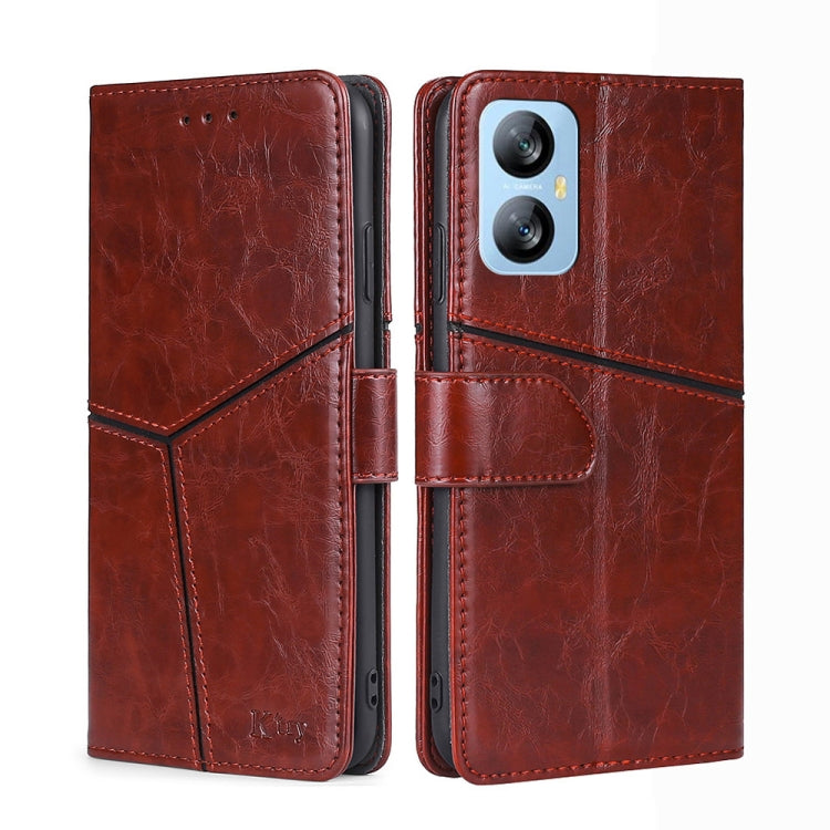 For Blackview A52 Geometric Stitching Flip Leather Phone Case(Dark Brown) - More Brand by PMC Jewellery | Online Shopping South Africa | PMC Jewellery | Buy Now Pay Later Mobicred