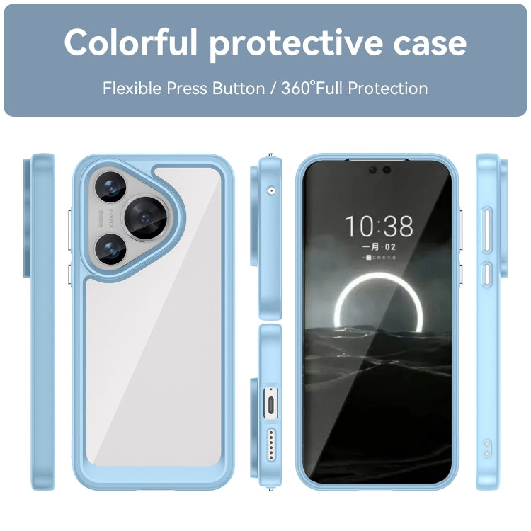 For Huawei Pura 70 Colorful Series Acrylic + TPU Phone Case(Blue) - Huawei Cases by PMC Jewellery | Online Shopping South Africa | PMC Jewellery | Buy Now Pay Later Mobicred