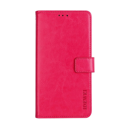 For Blackview A85 idewei Crazy Horse Texture Leather Phone Case with Holder(Rose Red) - More Brand by idewei | Online Shopping South Africa | PMC Jewellery | Buy Now Pay Later Mobicred