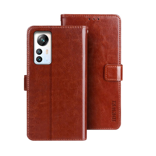 For Blackview A85 idewei Crazy Horse Texture Leather Phone Case with Holder(Brown) - More Brand by idewei | Online Shopping South Africa | PMC Jewellery | Buy Now Pay Later Mobicred