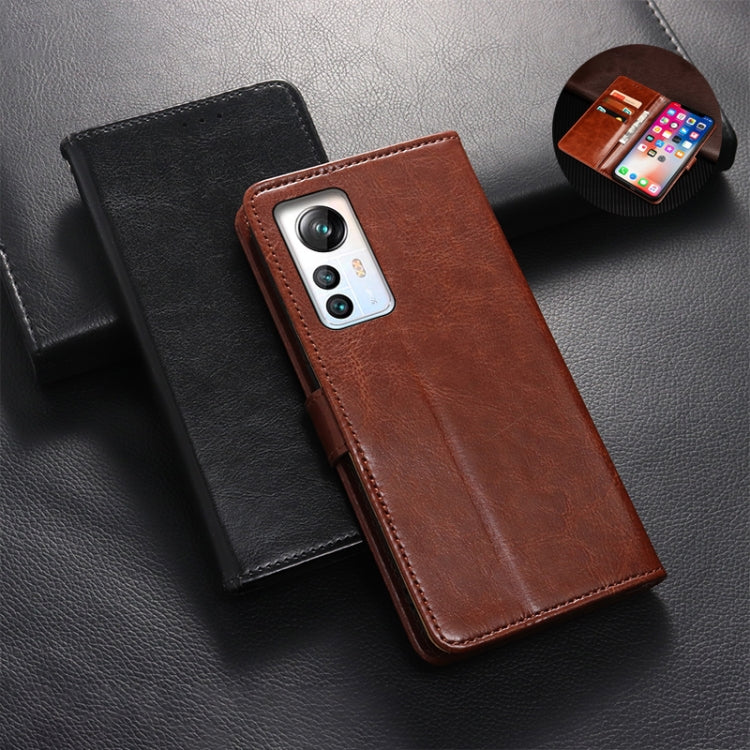 For Blackview A85 idewei Crazy Horse Texture Leather Phone Case with Holder(Brown) - More Brand by idewei | Online Shopping South Africa | PMC Jewellery | Buy Now Pay Later Mobicred