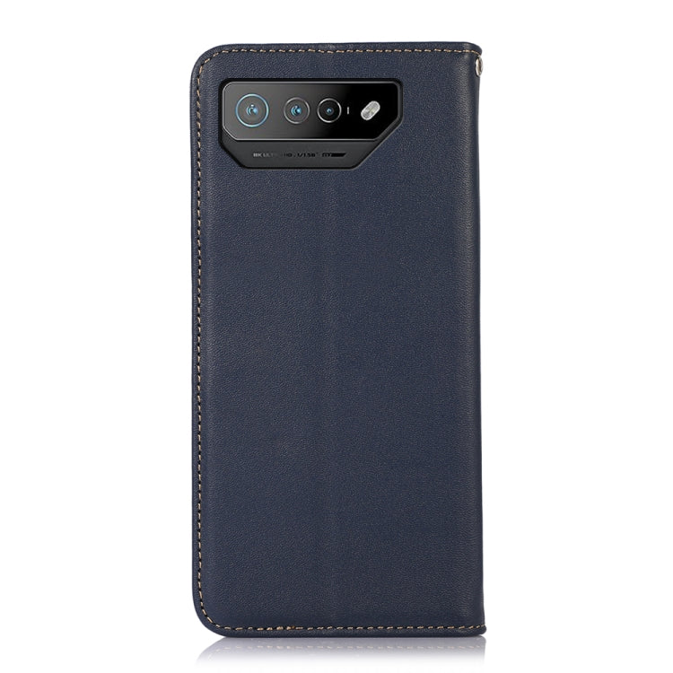For Asus ROG Phone 7 KHAZNEH Nappa Top Layer Cowhide Leather Phone Case(Blue) - ASUS Cases by PMC TechLife | Online Shopping South Africa | PMC TechLife | Buy Now Pay Later Mobicred