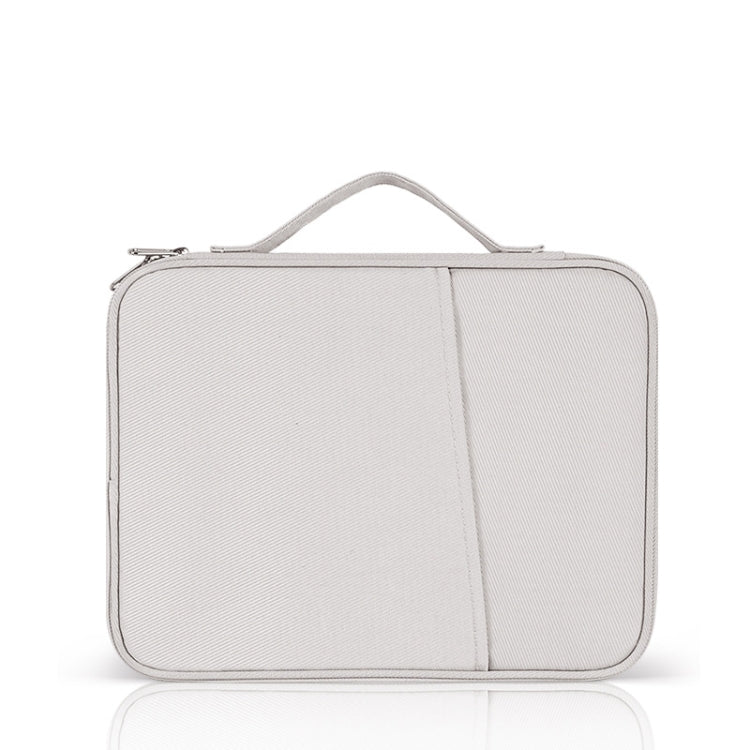 For 12.9-13 inch Laptop Portable Cloth Texture Leather Bag(White) - 13.3 inch by PMC TechLife | Online Shopping South Africa | PMC TechLife | Buy Now Pay Later Mobicred