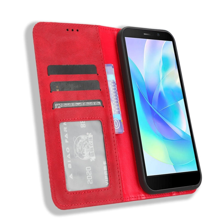 For Doogee X97 / X97 Pro Magnetic Buckle Retro Texture Leather Phone Case(Red) - Doogee Cases by PMC Jewellery | Online Shopping South Africa | PMC Jewellery | Buy Now Pay Later Mobicred