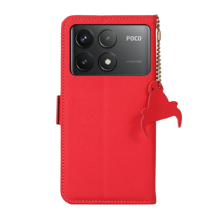 For Xiaomi Redmi K70 Side-Magnetic TJ Genuine Leather RFID Phone Case(Red) - K70 Cases by PMC Jewellery | Online Shopping South Africa | PMC Jewellery | Buy Now Pay Later Mobicred