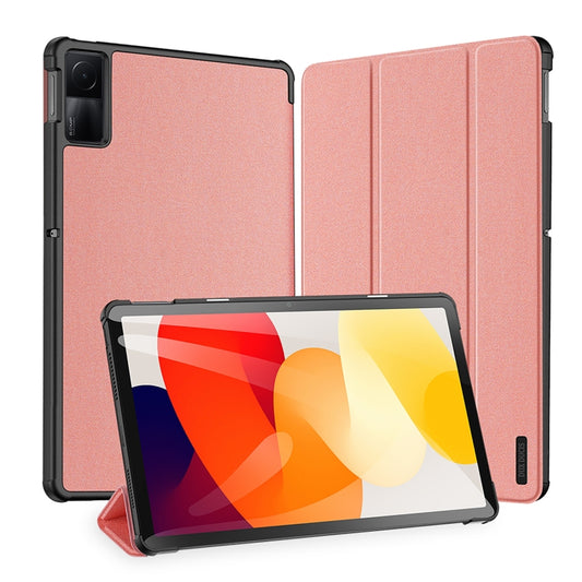 For Xiaomi Redmi Pad SE DUX DUCIS Domo Series Magnetic Flip Leather Tablet Case(Pink) - More Tablet Cases by DUX DUCIS | Online Shopping South Africa | PMC Jewellery | Buy Now Pay Later Mobicred