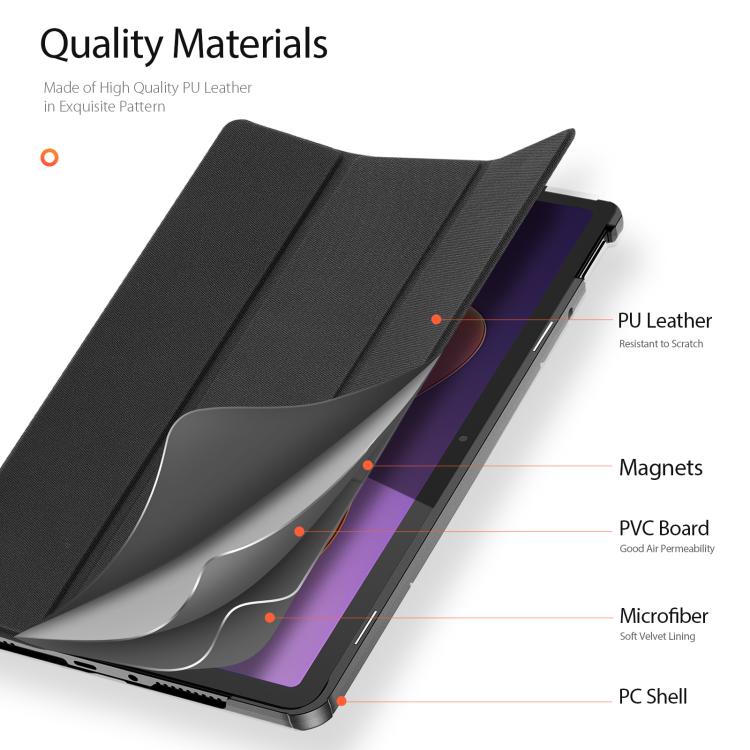 For Xiaomi Redmi Pad 2 DUX DUCIS Domo Series Magnetic Flip Leather Tablet Case(Black) - free shipping - PMC TechLife - Order now!