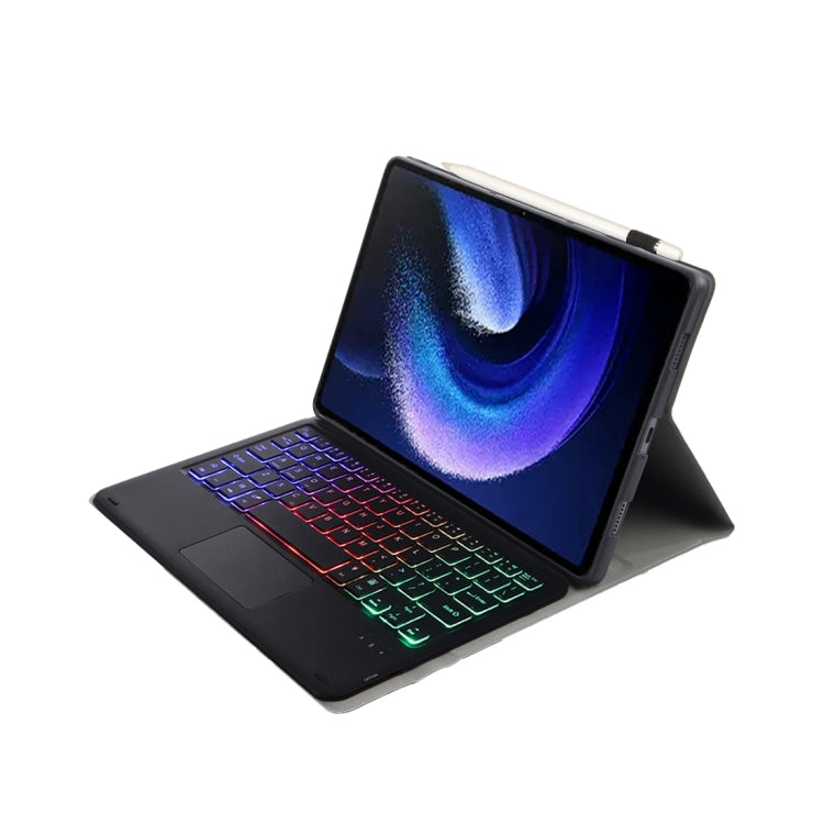 For Xiaomi Pad 6 / Pad 6 Pro A0N7-AS Lambskin Texture Ultra-thin Backlight Bluetooth Keyboard Leather Case with Touchpad(Black) - Xiaomi Keyboard by PMC TechLife | Online Shopping South Africa | PMC TechLife | Buy Now Pay Later Mobicred