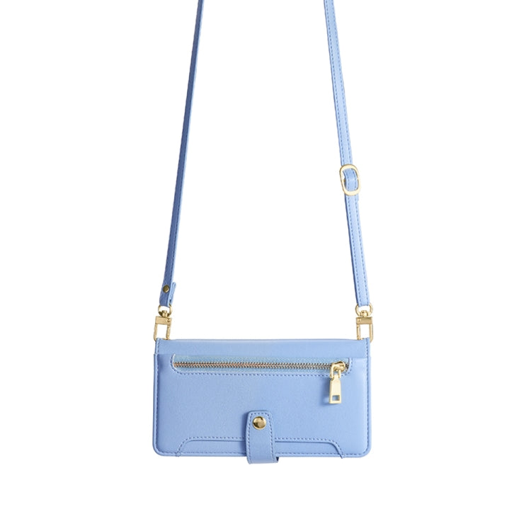 For Nokia C22 Sheep Texture Cross-body Zipper Wallet Leather Phone Case(Blue) - Nokia Cases by PMC TechLife | Online Shopping South Africa | PMC TechLife | Buy Now Pay Later Mobicred