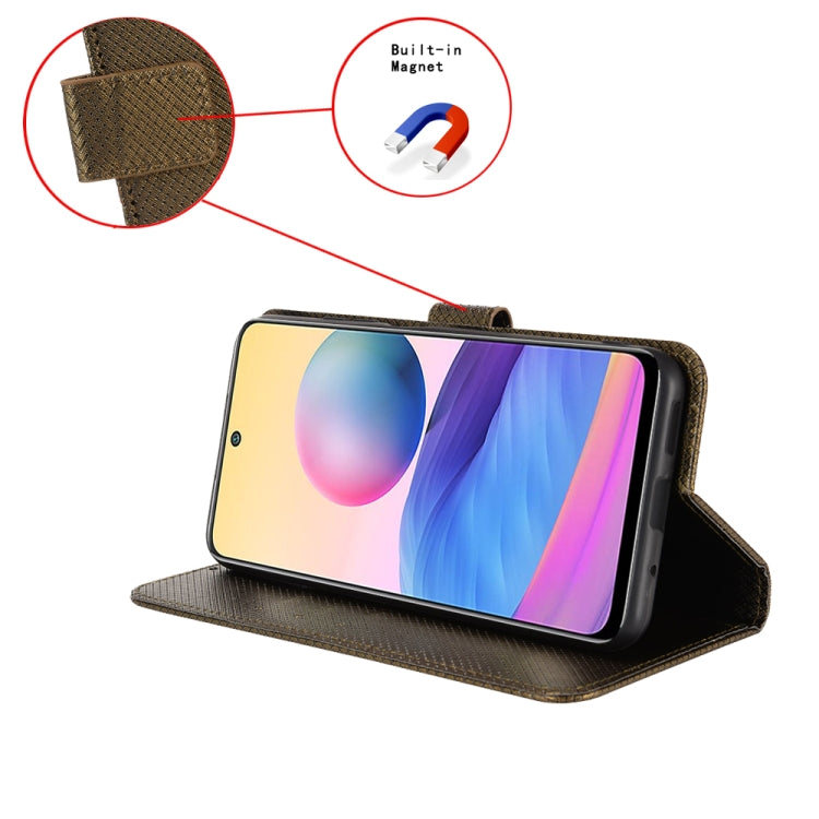 For Doogee X97 / X97 Pro Diamond Texture Leather Phone Case(Brown) - Doogee Cases by PMC TechLife | Online Shopping South Africa | PMC TechLife | Buy Now Pay Later Mobicred