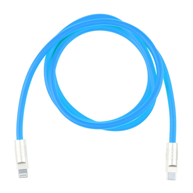 Mech Series 120W USB-C / Type-C to 8 Pin Metal Plug Silicone Fast Charging Data Cable, Length: 1.2m(Blue) - 2 in 1 Cable by PMC Jewellery | Online Shopping South Africa | PMC Jewellery | Buy Now Pay Later Mobicred