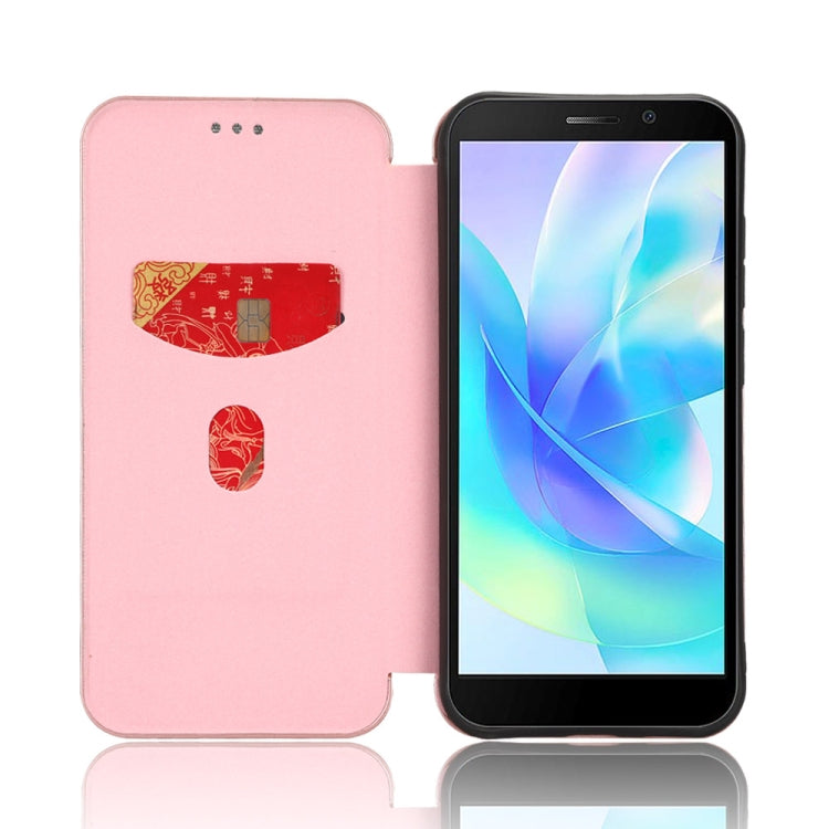 For DOOGEE X97 / X97 Pro Carbon Fiber Texture Flip Leather Phone Case(Pink) - Doogee Cases by PMC TechLife | Online Shopping South Africa | PMC TechLife | Buy Now Pay Later Mobicred