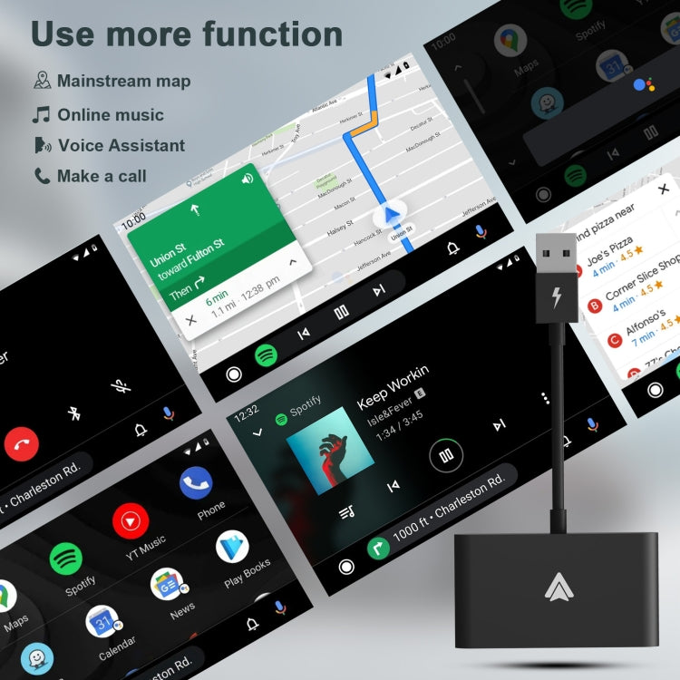 THT-020-2+ USB + USB-C / Type-C Wired to Wireless Carplay Adapter for Android Smartphone(Black) - free shipping - PMC TechLife - Order now!