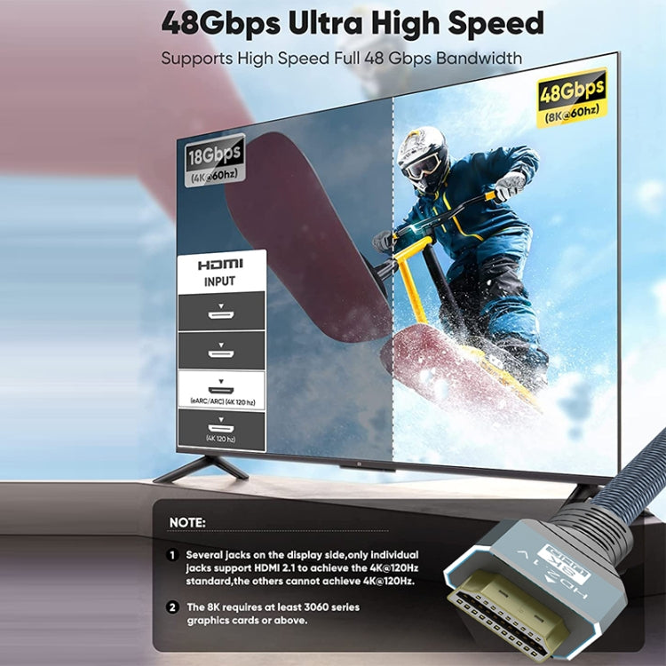 3m HDMI 2.1 Version 8K 60Hz UHD 48Gbps Cable(Grey) - Cable by PMC Jewellery | Online Shopping South Africa | PMC Jewellery | Buy Now Pay Later Mobicred