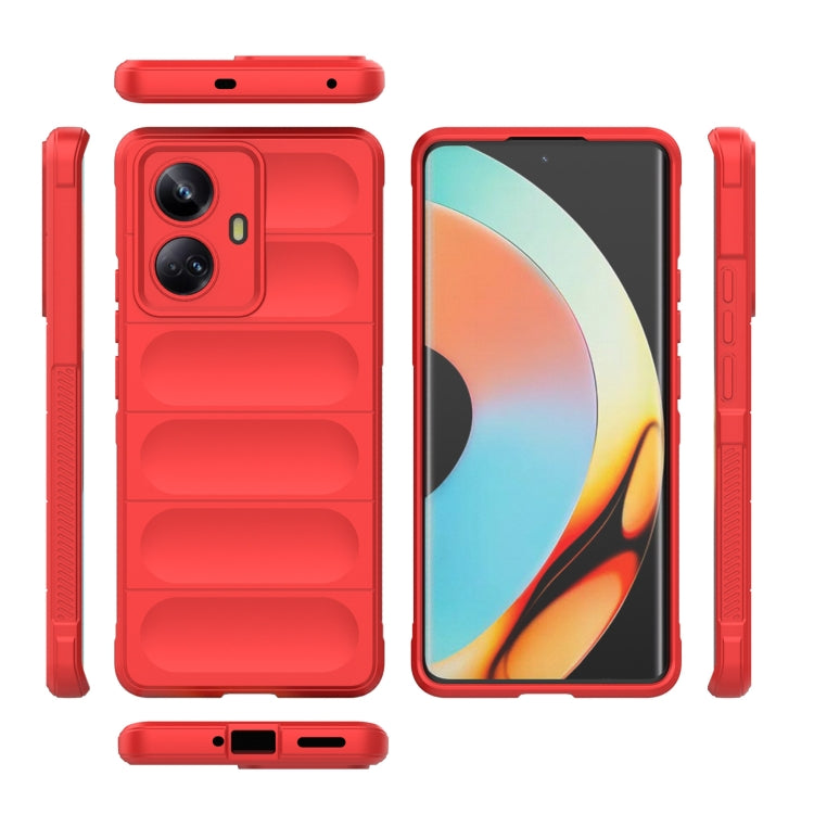 For Realme 10 Pro+ 5G Magic Shield TPU + Flannel Phone Case(Black) - Realme Cases by PMC TechLife | Online Shopping South Africa | PMC TechLife | Buy Now Pay Later Mobicred