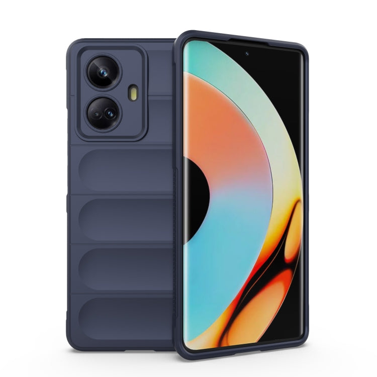 For Realme 10 Pro+ 5G Magic Shield TPU + Flannel Phone Case(Dark Blue) - Realme Cases by PMC Jewellery | Online Shopping South Africa | PMC Jewellery | Buy Now Pay Later Mobicred