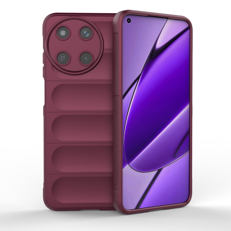 For Realme 11 4G Global Magic Shield TPU + Flannel Phone Case(Wine Red) - Realme Cases by PMC TechLife | Online Shopping South Africa | PMC TechLife | Buy Now Pay Later Mobicred