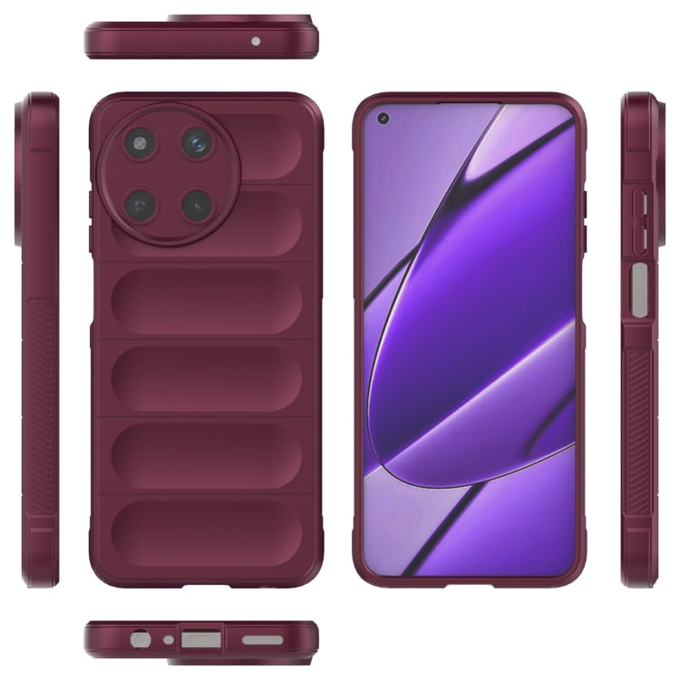 For Realme 11 4G Global Magic Shield TPU + Flannel Phone Case(Wine Red) - Realme Cases by PMC TechLife | Online Shopping South Africa | PMC TechLife | Buy Now Pay Later Mobicred