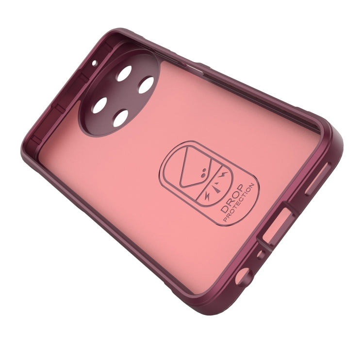 For Realme 11 4G Global Magic Shield TPU + Flannel Phone Case(Wine Red) - Realme Cases by PMC TechLife | Online Shopping South Africa | PMC TechLife | Buy Now Pay Later Mobicred