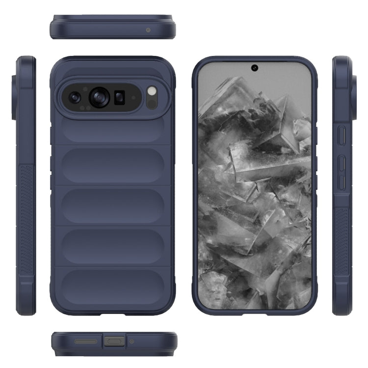 For Google Pixel 9 Pro XL 5G Magic Shield TPU + Flannel Phone Case(Dark Blue) - Google Cases by PMC Jewellery | Online Shopping South Africa | PMC Jewellery | Buy Now Pay Later Mobicred