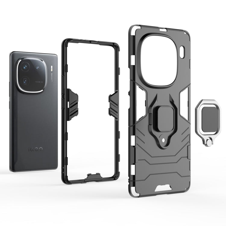 For vivo iQOO 12 Pro 5G Magnetic Ring Holder PC + TPU Phone Case(Black) - iQOO 12 Pro Cases by PMC TechLife | Online Shopping South Africa | PMC TechLife | Buy Now Pay Later Mobicred