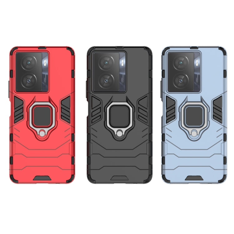 For vivo iQOO Z7x 5G Magnetic Ring Holder PC + TPU Phone Case(Black) - vivo Cases by PMC TechLife | Online Shopping South Africa | PMC TechLife | Buy Now Pay Later Mobicred
