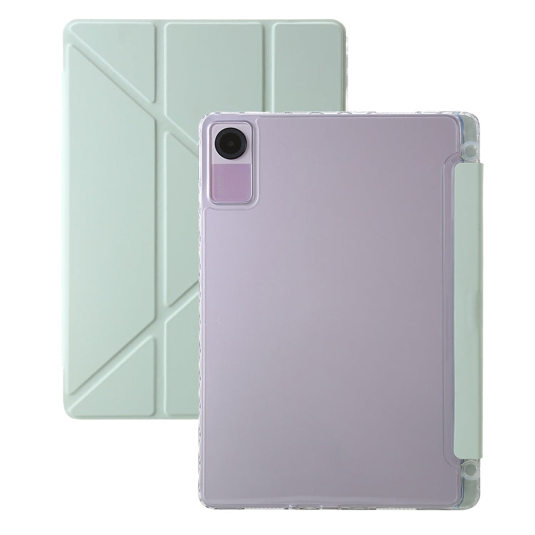 For Xiaomi Redmi Pad SE Clear Acrylic Deformation Leather Tablet Case(Green) - More Tablet Cases by PMC Jewellery | Online Shopping South Africa | PMC Jewellery