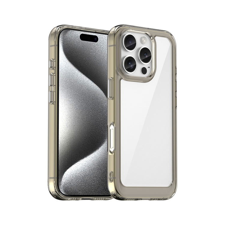For iPhone 16 Pro Colorful Series Acrylic + TPU Phone Case(Transparent Grey) - iPhone 16 Pro Cases by PMC TechLife | Online Shopping South Africa | PMC TechLife | Buy Now Pay Later Mobicred