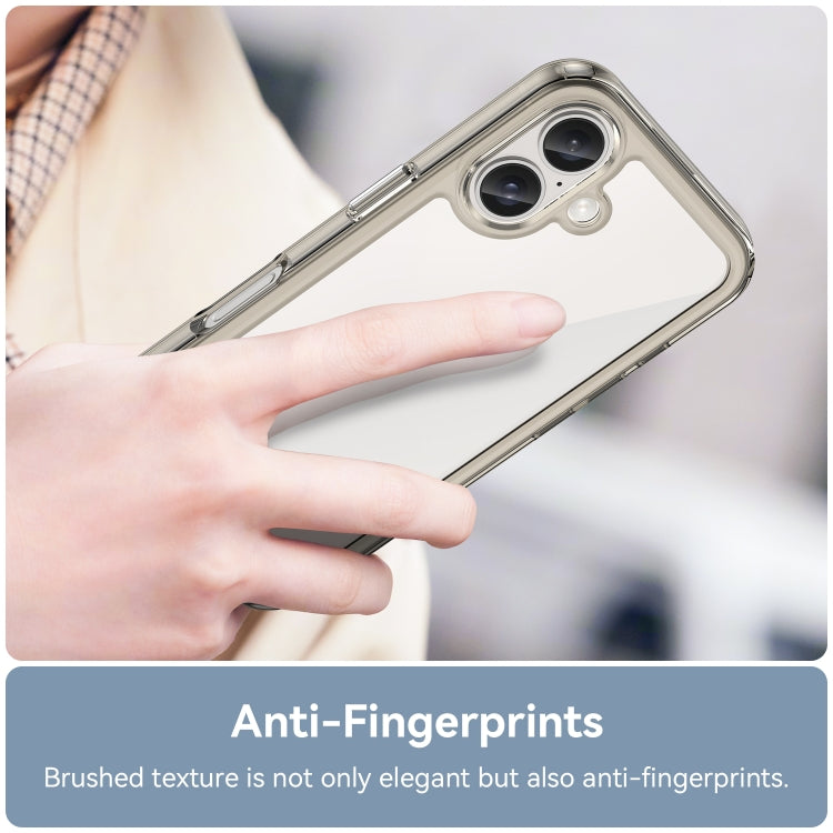 For iPhone 16 Plus Colorful Series Acrylic + TPU Phone Case(Transparent Grey) - iPhone 16 Plus Cases by PMC TechLife | Online Shopping South Africa | PMC TechLife | Buy Now Pay Later Mobicred