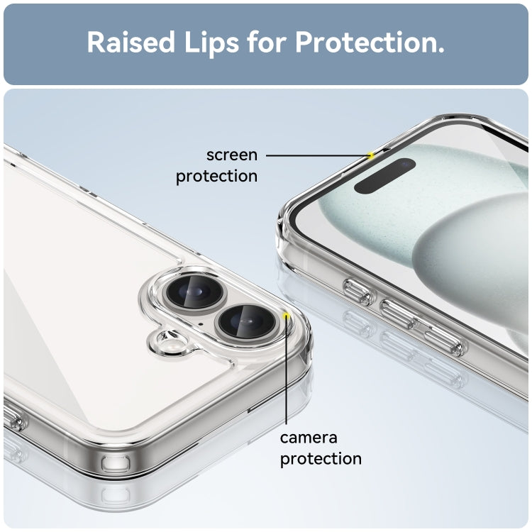 For iPhone 16 Plus Colorful Series Acrylic + TPU Phone Case(Transparent) - iPhone 16 Plus Cases by PMC TechLife | Online Shopping South Africa | PMC TechLife | Buy Now Pay Later Mobicred