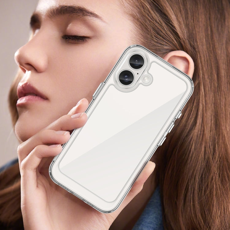 For iPhone 16 Colorful Series Acrylic + TPU Phone Case(Transparent) - iPhone 16 Cases by PMC TechLife | Online Shopping South Africa | PMC TechLife | Buy Now Pay Later Mobicred