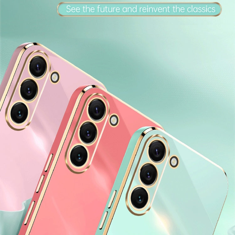 For Samsung Galaxy S24+ 5G XINLI Straight Edge 6D Electroplate TPU Phone Case with Ring Holder(White) - Galaxy S24+ 5G Cases by XINLI | Online Shopping South Africa | PMC TechLife | Buy Now Pay Later Mobicred