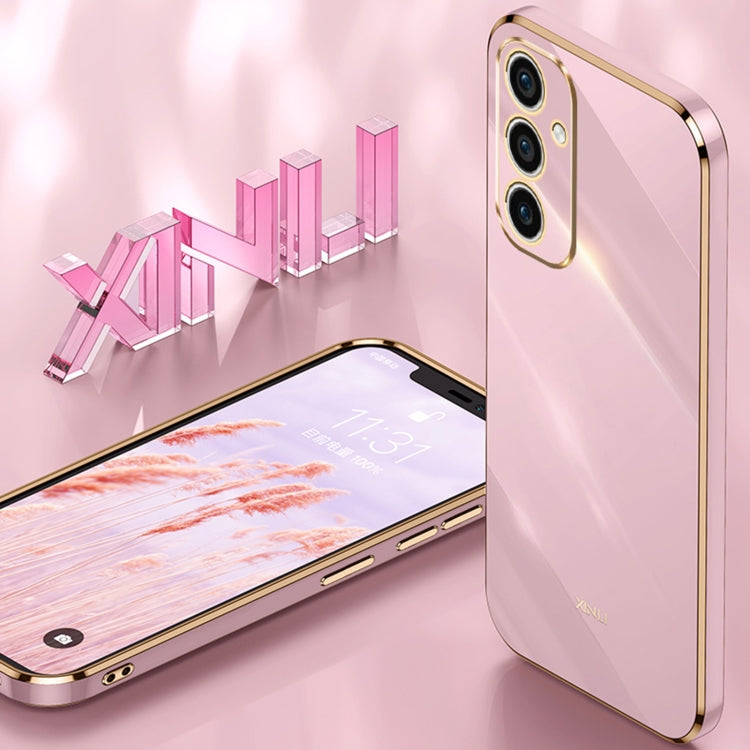 For Samsung Galaxy A35 5G XINLI Straight Edge 6D Electroplate TPU Phone Case with Ring Holder(Black) - Galaxy Phone Cases by XINLI | Online Shopping South Africa | PMC TechLife
