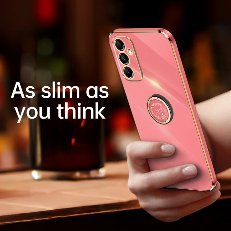 For Samsung Galaxy A55 XINLI Straight Edge 6D Electroplate TPU Phone Case with Ring Holder(Black) - Galaxy Phone Cases by XINLI | Online Shopping South Africa | PMC TechLife