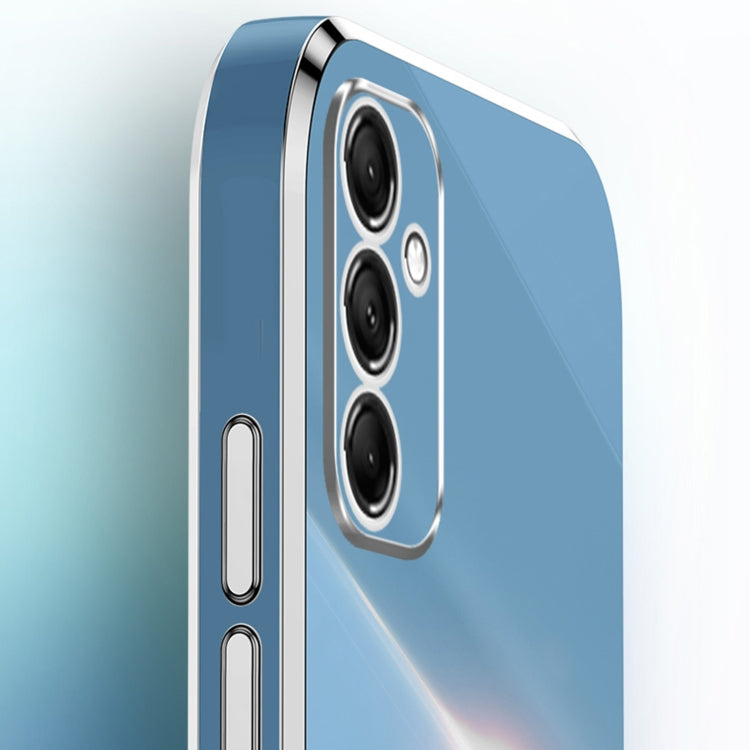 For Samsung Galaxy A15 XINLI Straight Edge 6D Electroplate TPU Phone Case with Ring Holder(White) - Galaxy Phone Cases by XINLI | Online Shopping South Africa | PMC TechLife