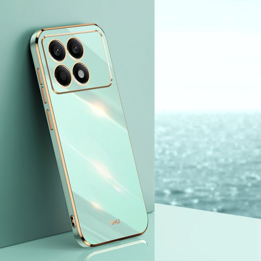 For Xiaomi Redmi K70 XINLI Straight Edge 6D Electroplate TPU Phone Case(Mint Green) - K70 Cases by XINLI | Online Shopping South Africa | PMC Jewellery | Buy Now Pay Later Mobicred