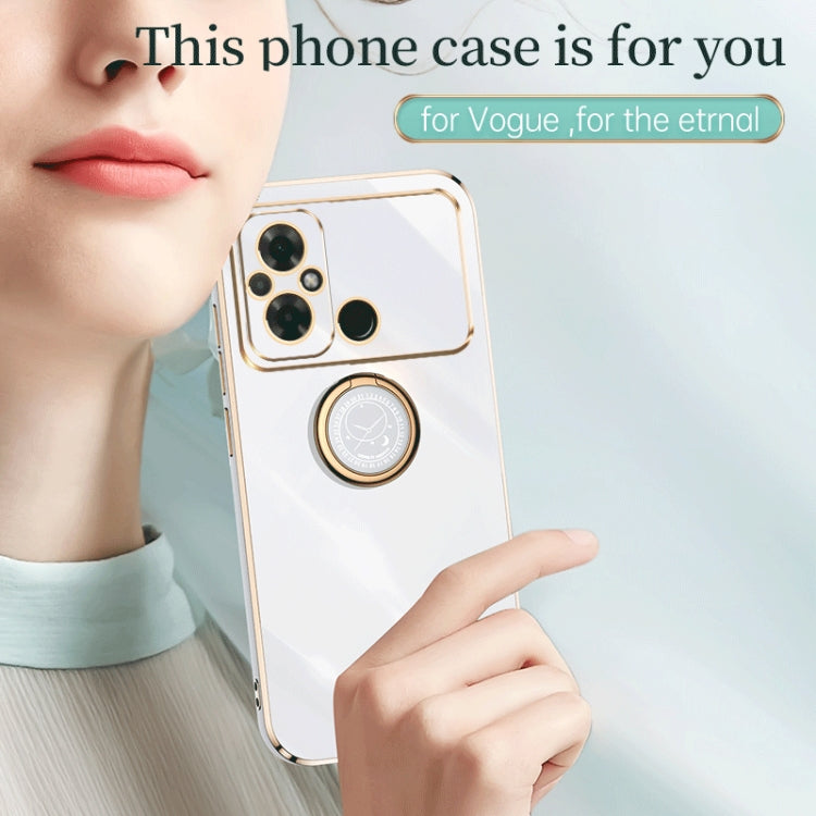 For Xiaomi Poco C55 4G XINLI Straight Edge 6D Electroplate TPU Phone Case with Ring Holder(Celestial Blue) - Xiaomi Cases by XINLI | Online Shopping South Africa | PMC TechLife | Buy Now Pay Later Mobicred