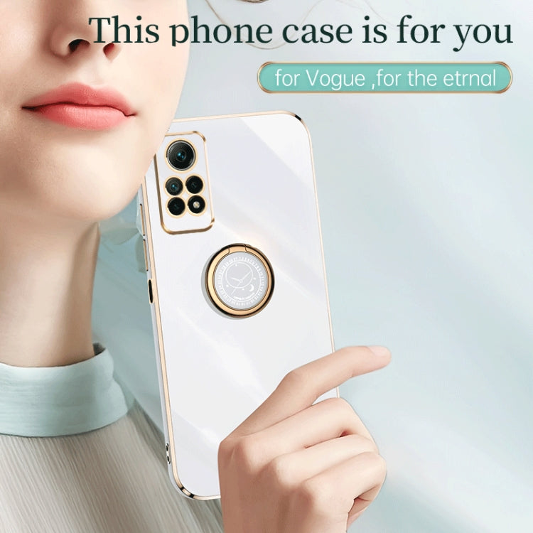 For Xiaomi Redmi Note 12 Pro 4G XINLI Straight Edge 6D Electroplate TPU Phone Case with Ring Holder(Celestial Blue) - Xiaomi Cases by XINLI | Online Shopping South Africa | PMC TechLife | Buy Now Pay Later Mobicred