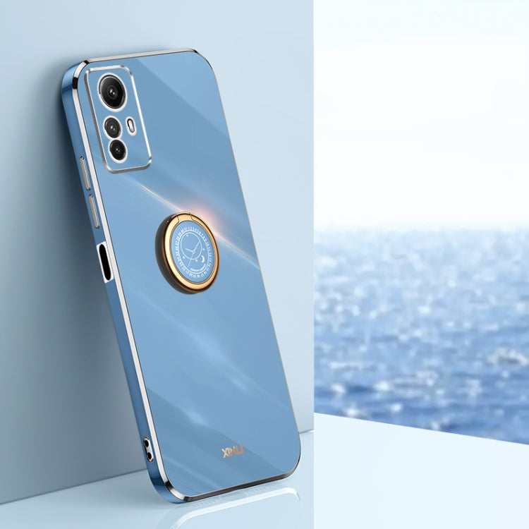 For Xiaomi Redmi Note 12S 4G XINLI Straight Edge 6D Electroplate TPU Phone Case with Ring Holder(Celestial Blue) - Xiaomi Cases by XINLI | Online Shopping South Africa | PMC TechLife | Buy Now Pay Later Mobicred