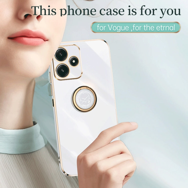 For Xiaomi Redmi Note 12R XINLI Straight Edge 6D Electroplate TPU Phone Case with Ring Holder(Black) - Xiaomi Cases by XINLI | Online Shopping South Africa | PMC TechLife | Buy Now Pay Later Mobicred