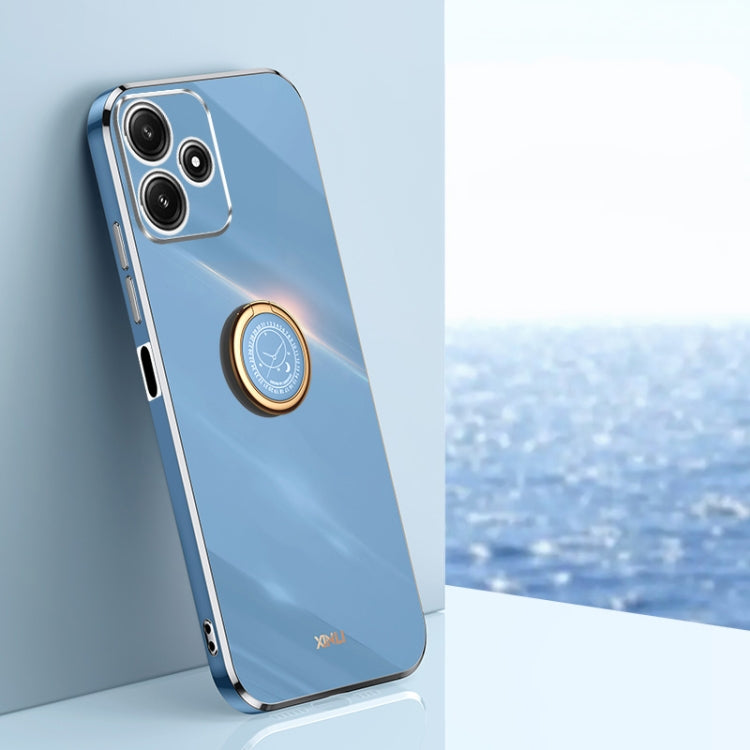 For Xiaomi Redmi Note 12R XINLI Straight Edge 6D Electroplate TPU Phone Case with Ring Holder(Celestial Blue) - Xiaomi Cases by XINLI | Online Shopping South Africa | PMC TechLife | Buy Now Pay Later Mobicred