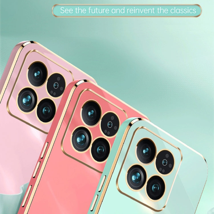 For Xiaomi 14 Pro XINLI Straight Edge 6D Electroplate TPU Phone Case with Ring Holder(Celestial Blue) - free shipping - PMC TechLife - Order now!