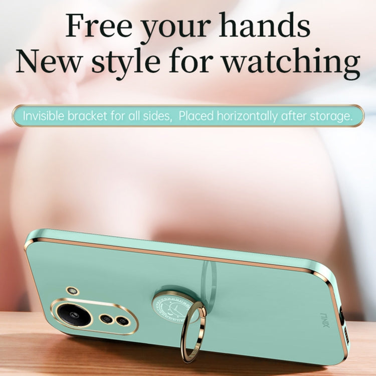 For Xiaomi Redmi 13C 4G XINLI Straight Edge 6D Electroplate TPU Phone Case with Ring Holder(Celestial Blue) - Xiaomi Cases by XINLI | Online Shopping South Africa | PMC TechLife | Buy Now Pay Later Mobicred
