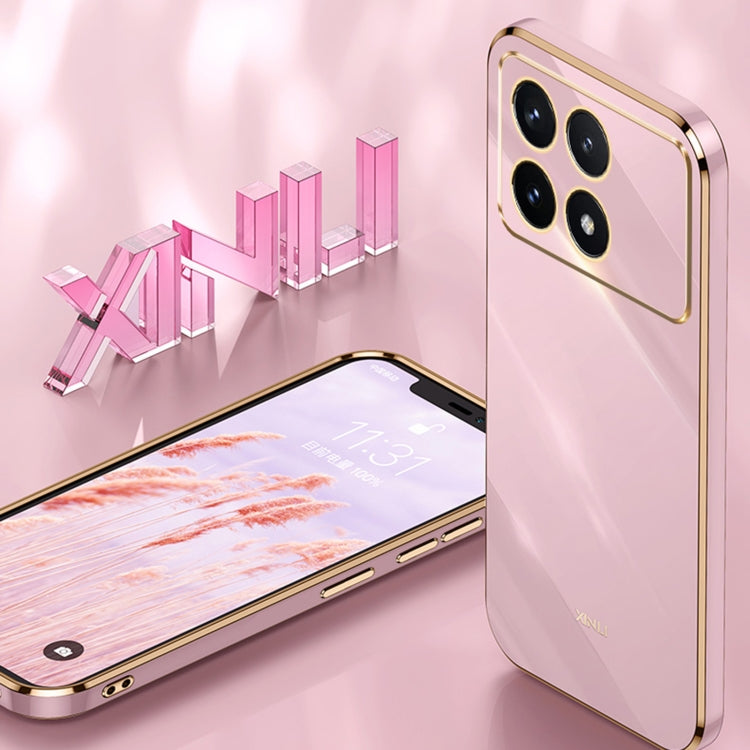 For Xiaomi Redmi K70E XINLI Straight Edge 6D Electroplate TPU Phone Case with Ring Holder(Black) - Xiaomi Cases by XINLI | Online Shopping South Africa | PMC TechLife | Buy Now Pay Later Mobicred